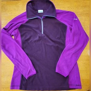 COLUMBIA 1/4 ZIP PULLOVER RUNNING/ ATHLETIC FLEECE WOMENS SZ L EXCELLENT COND